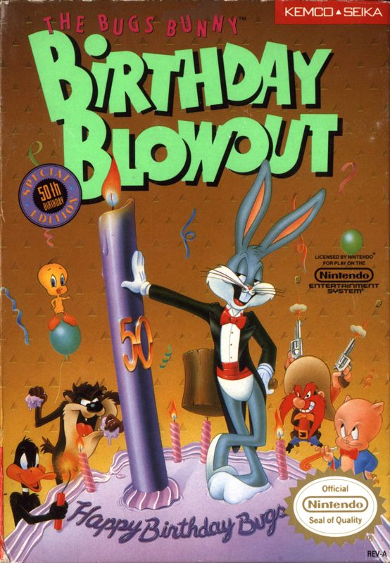 Bugs Bunny Birthday Blowout box art for NES
